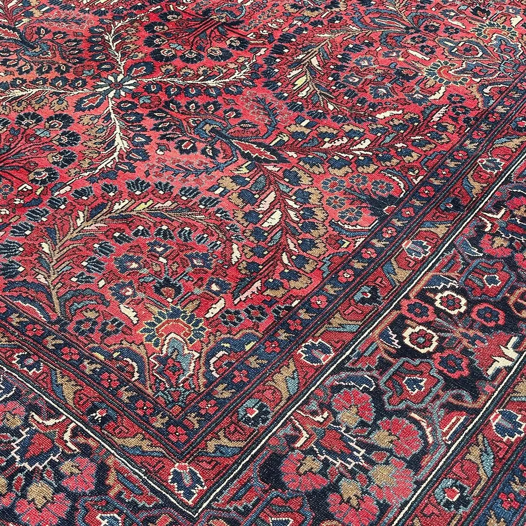 Crimson Blossom Carpet &mdash; hand-knotted Oriental rug