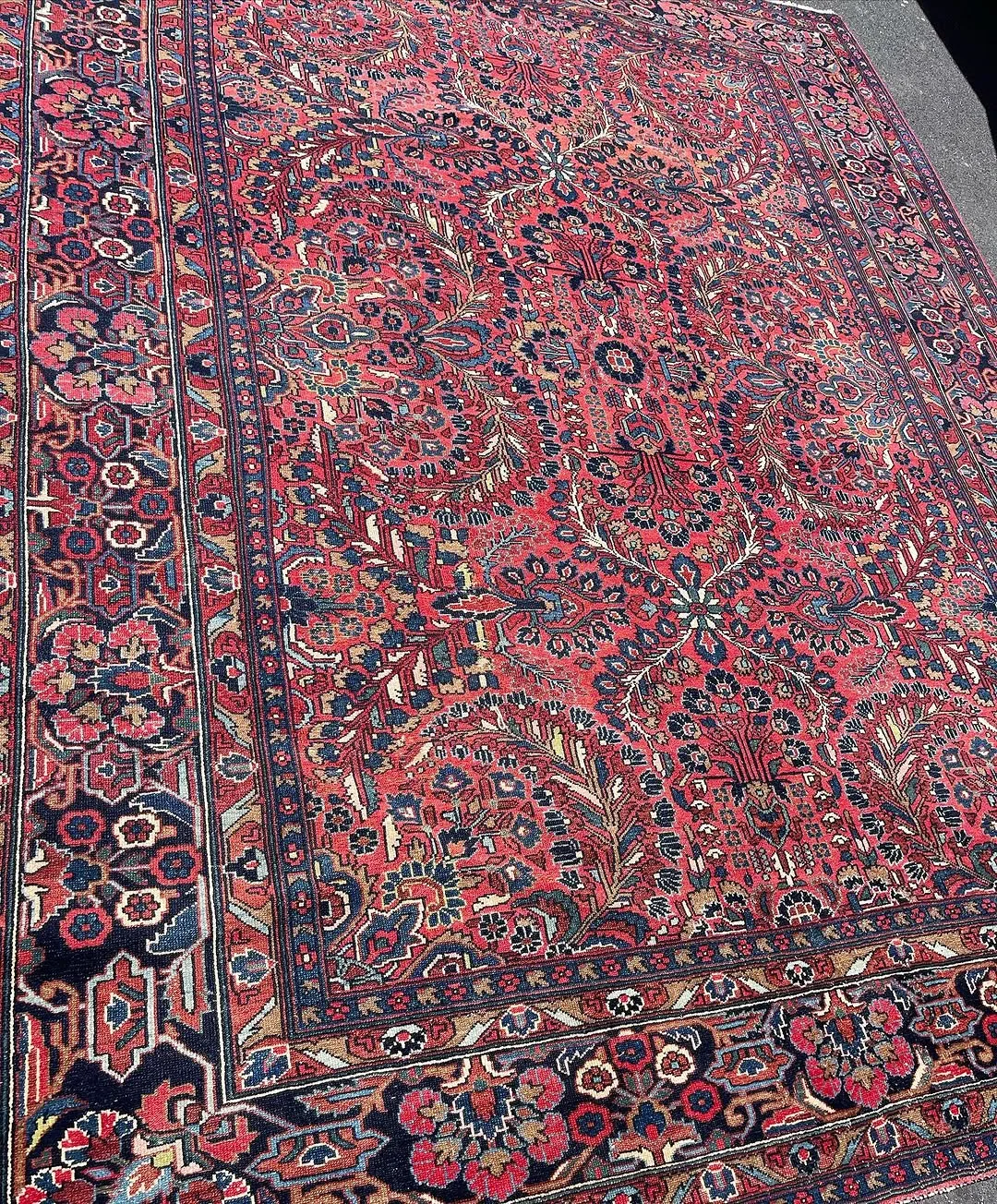 Rose-Red Floral Carpet &mdash; hand-knotted Oriental rug
