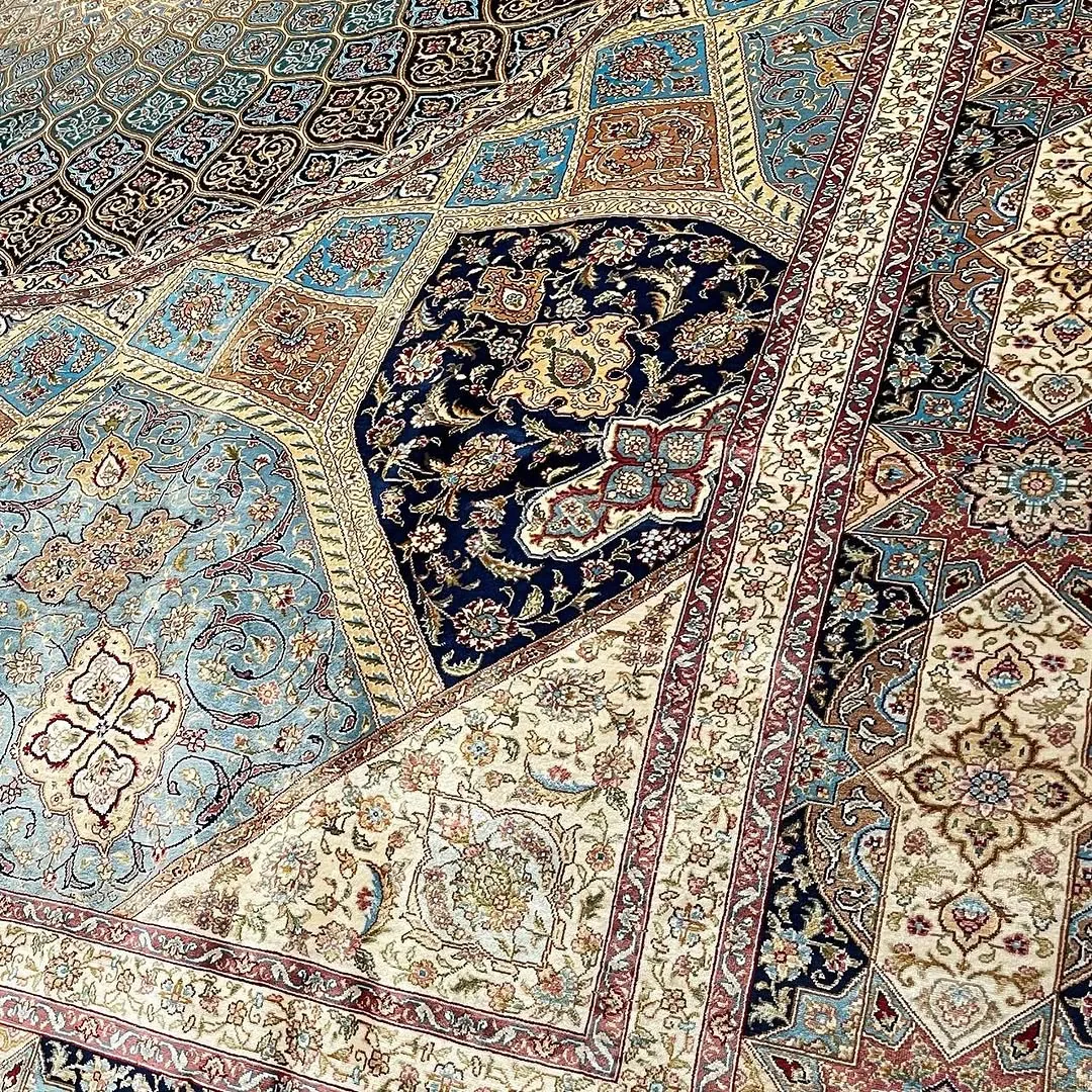 Pastel Compartment Carpet &mdash; hand-knotted Oriental rug