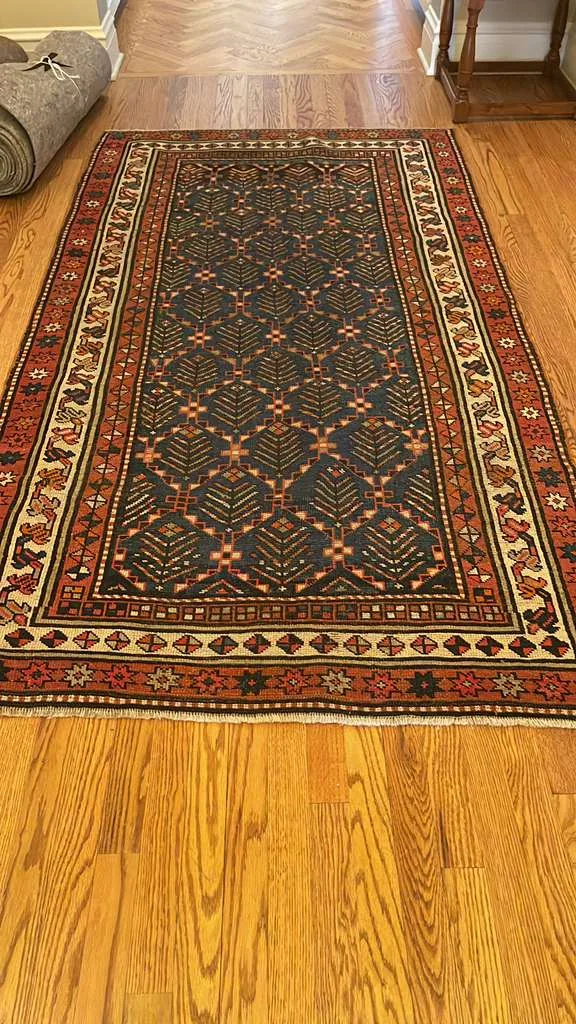 Antique Boteh-Lattice Carpet &mdash; hand-knotted Oriental rug