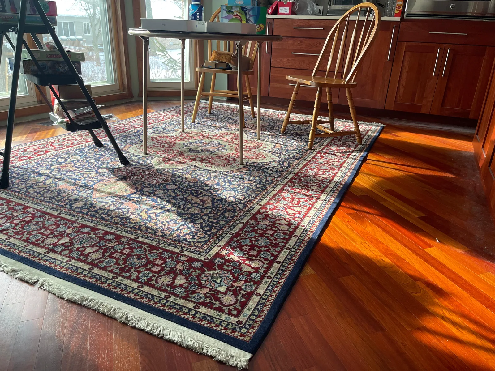 Navy Medallion Carpet &mdash; hand-knotted Oriental rug