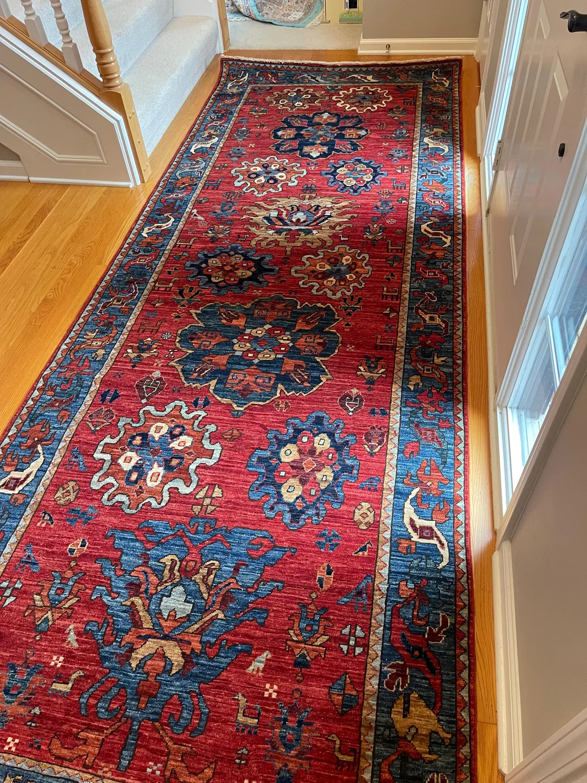 Red Kazak Runner &mdash; hand-knotted Oriental rug