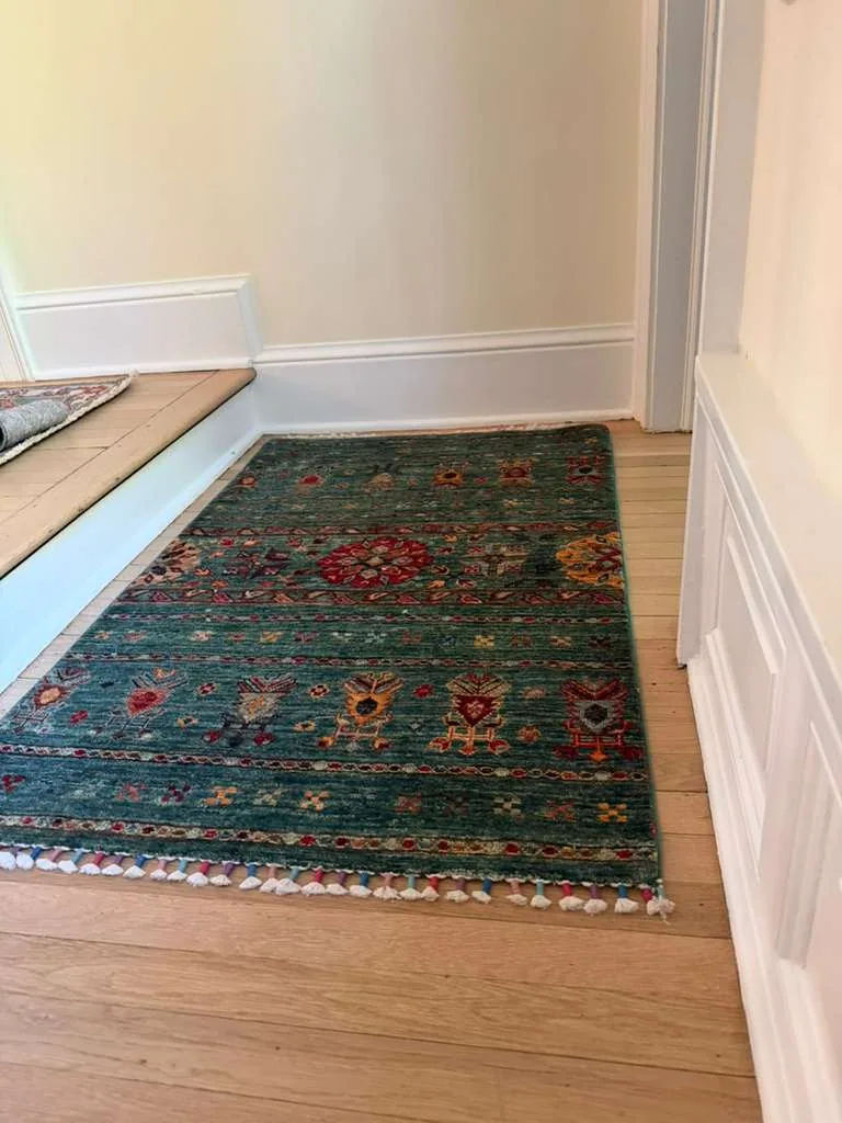 Emerald Tribal Carpet &mdash; hand-knotted Oriental rug