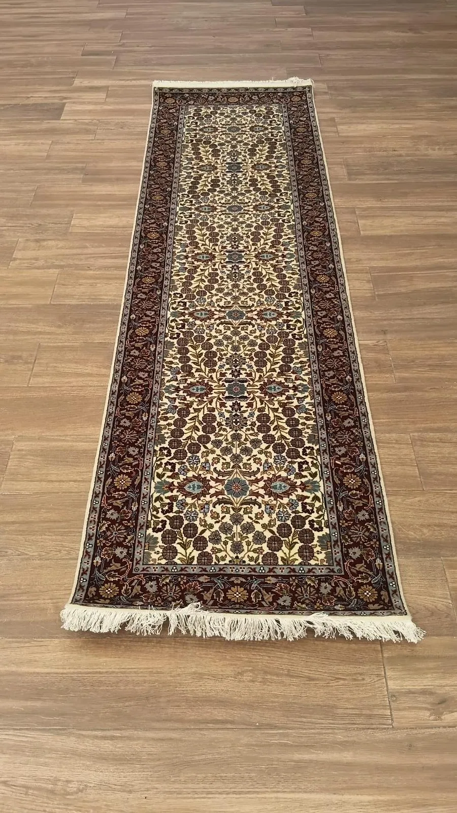 Ivory Herati Runner &mdash; hand-knotted Oriental rug